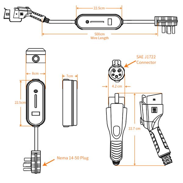 230v Type 1 EV Charger Ac 7kw 3.5kw 7.2 Kw 16A 32A Nema 14-50 Charging Box