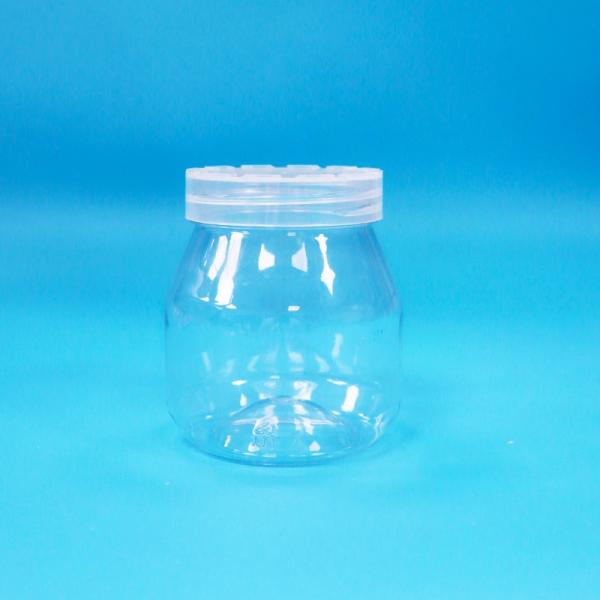 Food Grade Small Empty Candy Cookies Clear PET Plastic Jars Tamper Proof Screw Cap