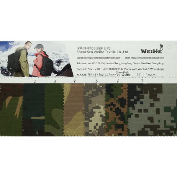 Ripstop камуфлирует ткань PU водоустойчивую Оксфорда для продукта рюкзака на открытом воздухе