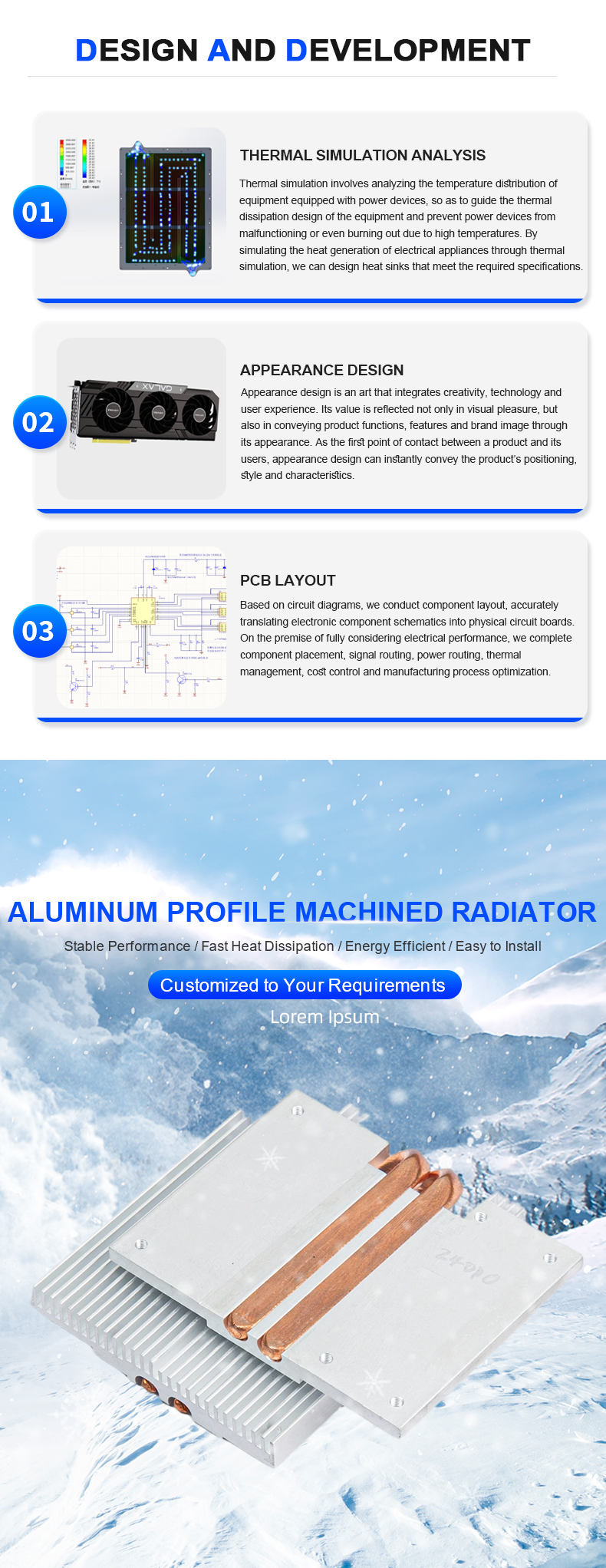 Customized Skived Fin Heat Sink | Aluminum Extrusion with Copper Heat Pipes for Multiple Electronic Platforms