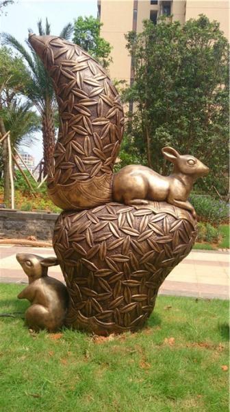 3 M Metal Animal Sculptures Outdoor  Bronzed Squirrel Garden Statue