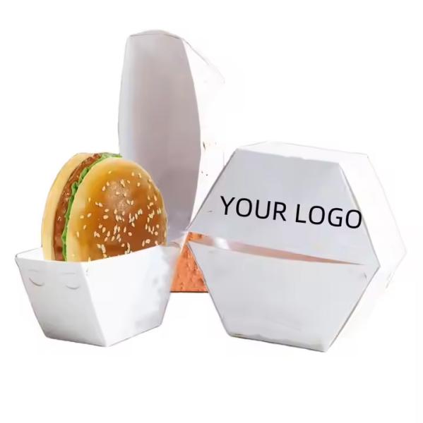 Customized Logo Burger Box Biodegradable Fast Food Takeout Food Box