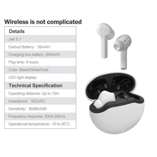 IPX4 Waterproof Bluetooth Earphone True Cordless With Hands Free Call Stereo Earbuds