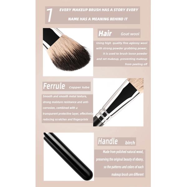 A28 SGS  Fine Goat Hair Contour Makeup Brush With Smooth Copper Ferrule