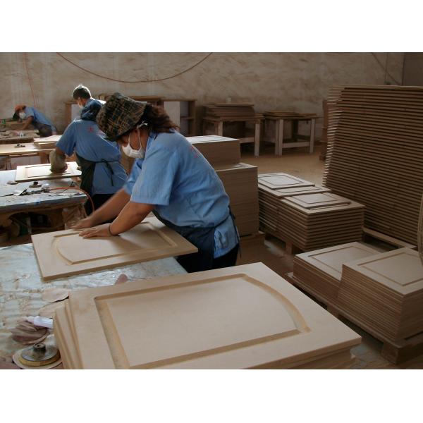 High Gloss Modern Kitchen Cabinet Doors Dusty Blue With 15-25mm Thickness