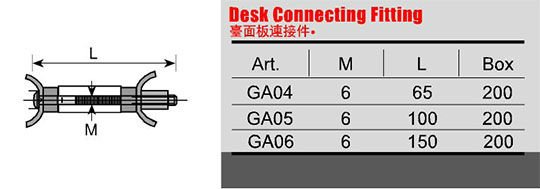 Modern Design Steel PP M6 Wood Connectors for Kitchen Cabinet Joint Worktop Connection