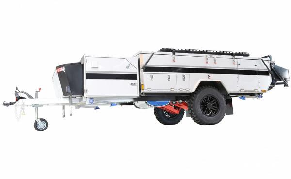 Camping Tent Trailer Backed Off Road By Rugged