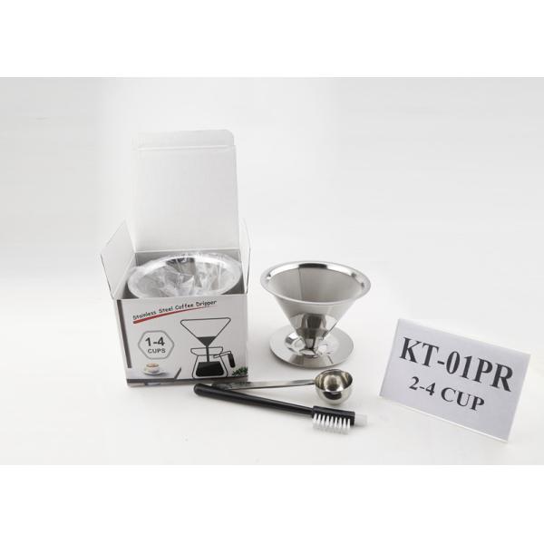 Double Wall Pour Over Dripper , 304 Stainless Steel Coffee Dripper