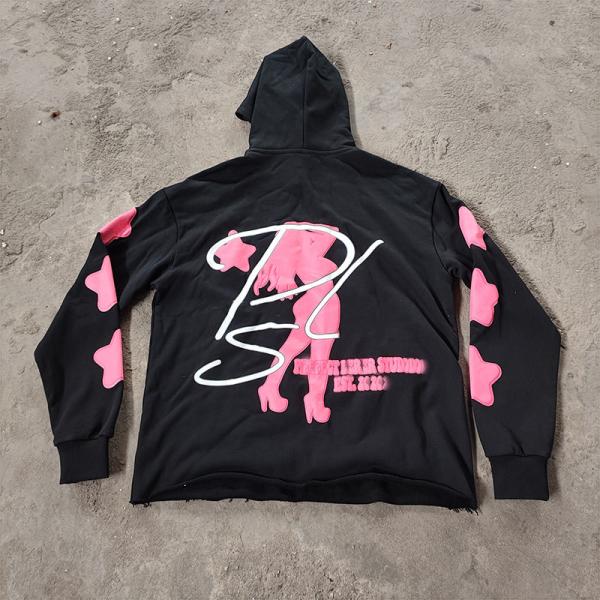 Capuchon à imprimerie sur mesure 500 Gsm Capuchon à couper et à coudre Capuchon poids lourd Pullover épais Français Terry Capuchon Sweatshirts Hommes