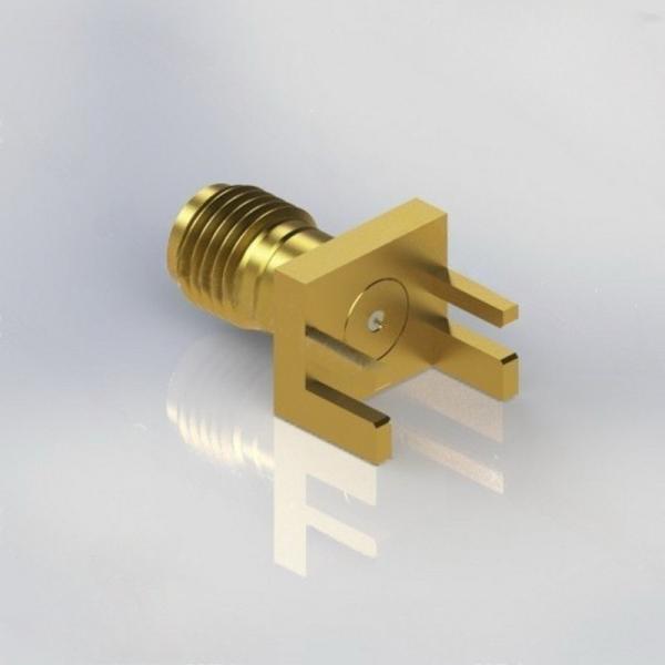 Customized Edge Mount Connector , 3.5mm Female RF Coaxial Connector For PCB Mount