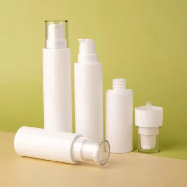 White PP Airless Pump Bottle 15ml 30ml Airless Serum Pump Bottles For Skincare