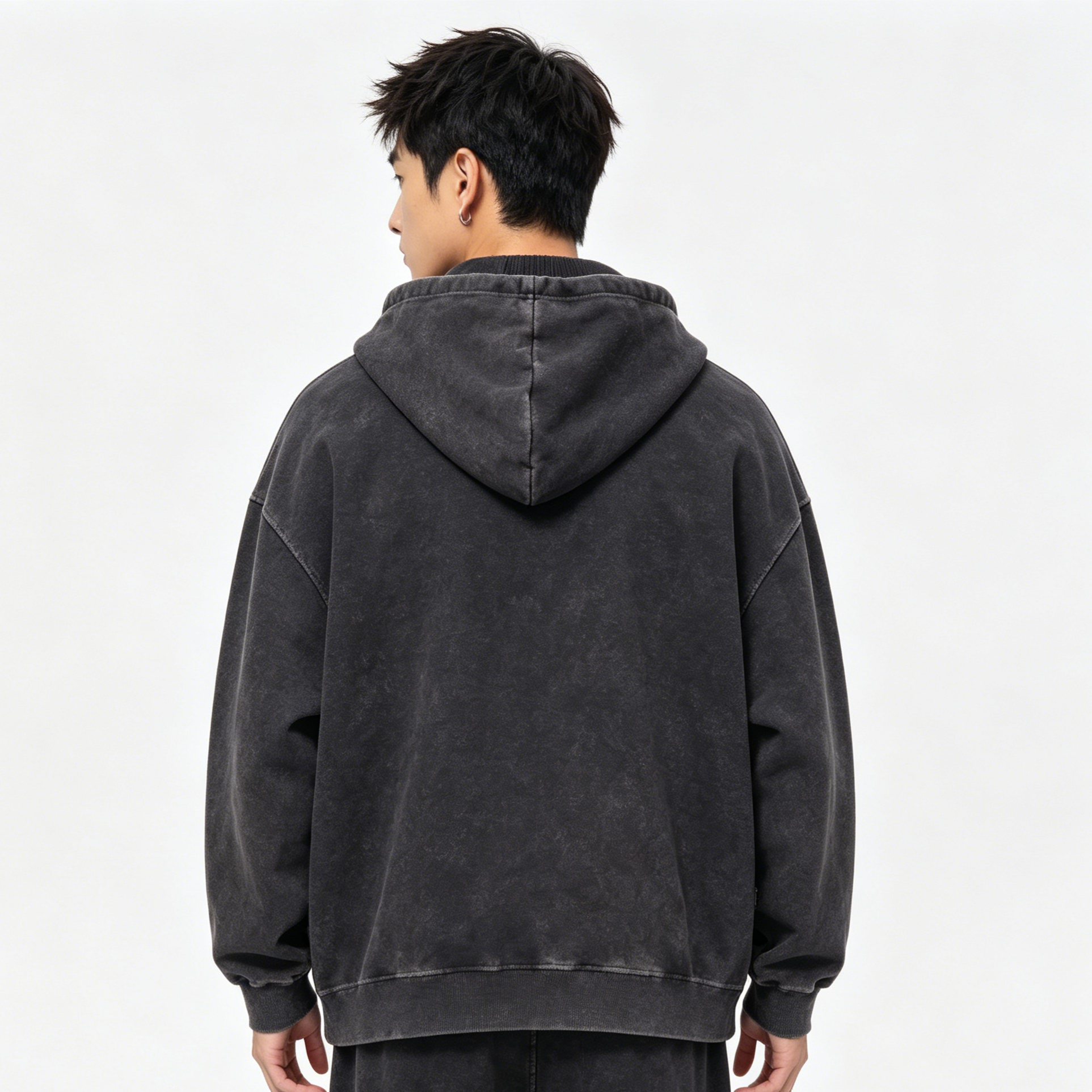 Vintage Stone Wash Hoodies Casual Heavyweight Cotton Hoodie For Youth