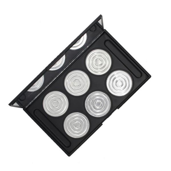 6 Holes Black Empty Concealer Palette Plastic Materials Screen Printing Logo