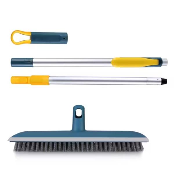 2 In 1 Floor Scrubber Brush With Telescopic Handle Push Broom Brush With
