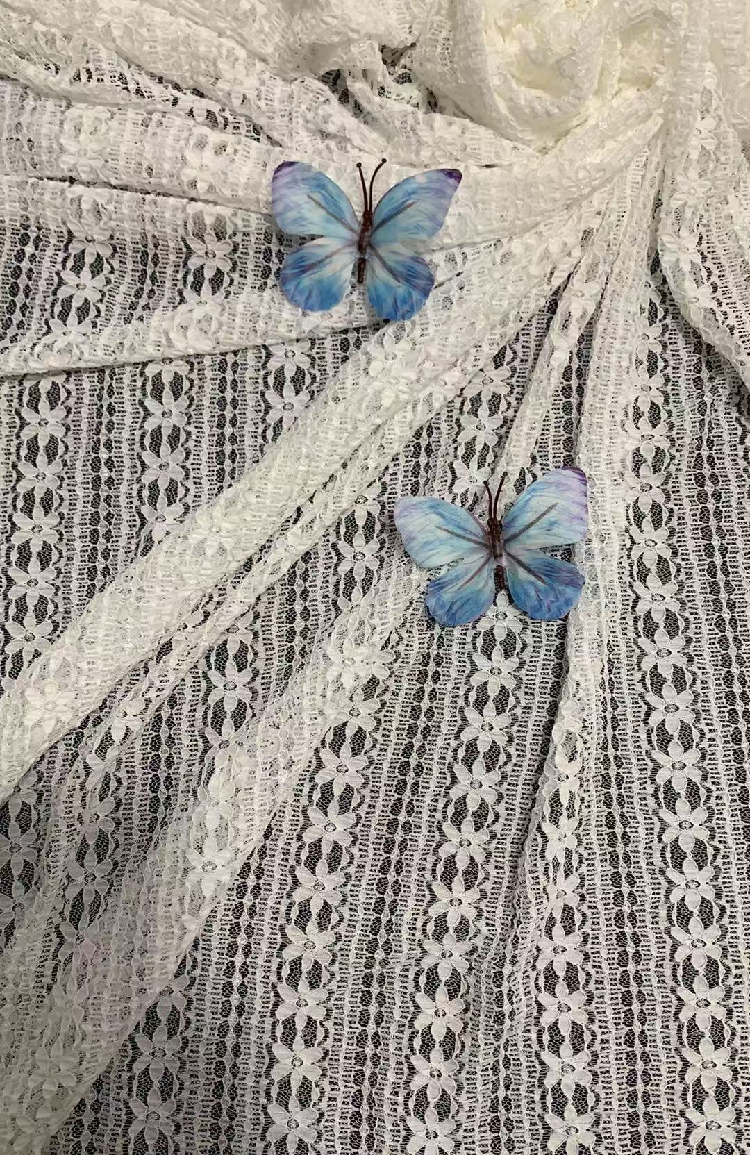 100% nylon/spandex Vertical Floral Striped Lace Fabric, Continuous Flower Stripe Hollow Mesh Lace for Women Dress Lingerie