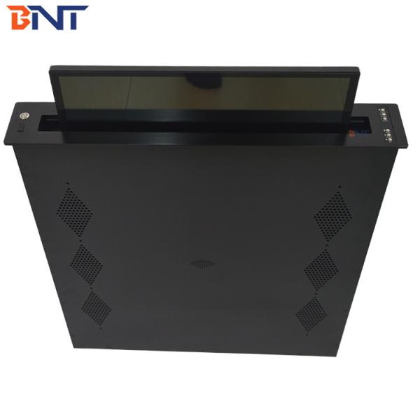 Multi - Control Way Motorized Monitor Lift With Brushed Aluminum Alloy Panel