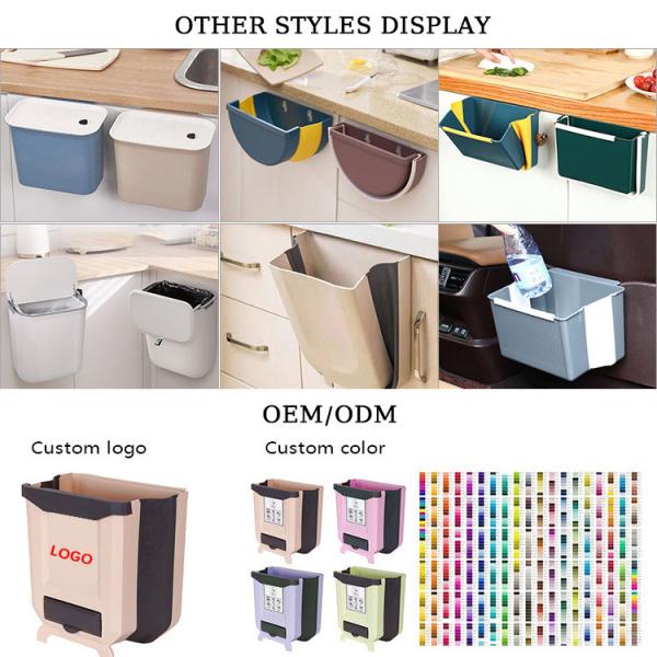 Hanging Foldable Bin Folding Small Kitchen Trash Can Hanging Trash