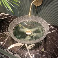 Bassins de récipients en verre finition lisse avec emplacement du drain central