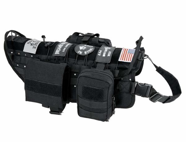 Military Molle Nylon Dog Harness Vest Durable Nylon Training Service Mesh Fabric