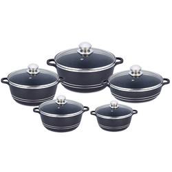 OEM/ODM Kitchen Pots Granite Aluminum Pans And Pots Double Bottom Nonstick Cookware Sets