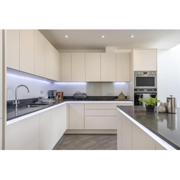 White Modern Modular Kitchen Cabinet Blum Hardware And Nuomi Accessories