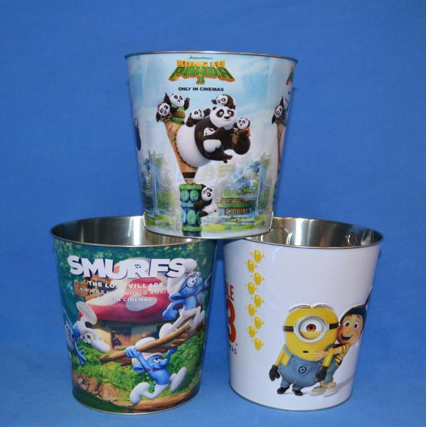 DADI 85oz Conical Metal Popcorn Bucket 2.4L 0.23mm-0.28mm Food Grade Tinplate Cans