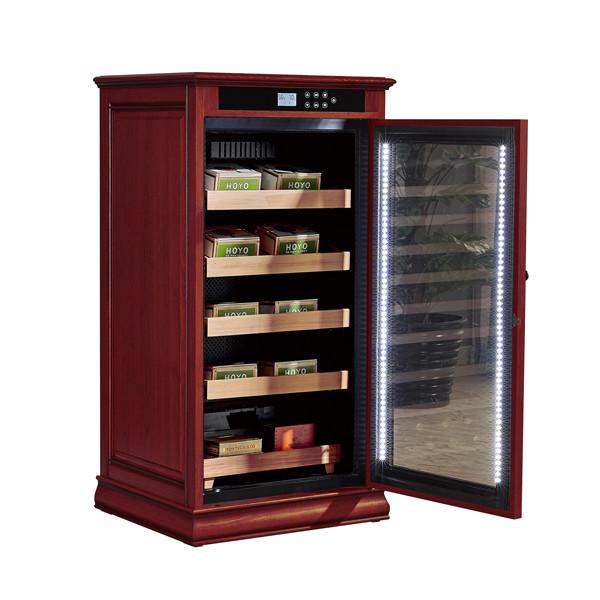 Digital Touch Screen Natural Wood Electric Cigar Humidor Cabinet Cooler