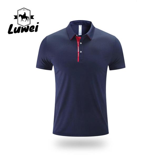 Homens Polo Sport T-Shirt Logotipo bordado Manga curta de negócios