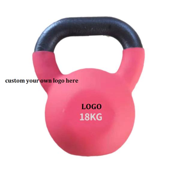 Colorful Cast Iron Kettlebell Neoprene Dipping for Custom Logo Gym Equipment in Purple