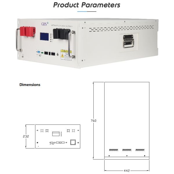 GBS 51.2V 300Ah LiFePO4 Split Rack-Mounted Battery Case Kit CAN Communication BMS 6000 Cycles 10-15KWH Output 5-Year Warranty