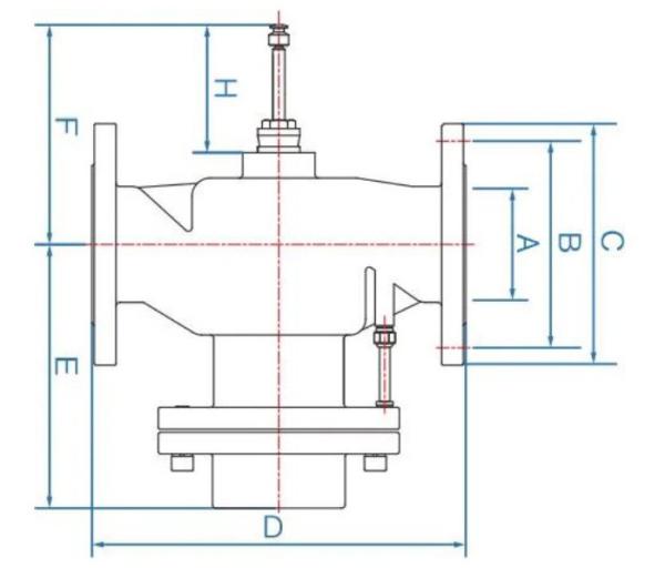 Cast Ironed HVAC Control Parts Electric Control Dynamic Balancing Motorized Valve