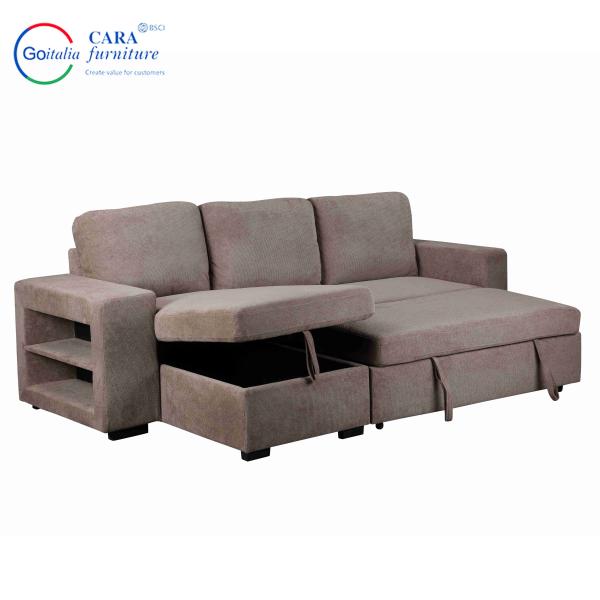 Modern Design Living Room Corner Sofa Bed With Storage For Customizable Color Fabrics