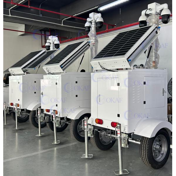 Mobile Solar CCTV Surveillance Trailer Mounted Security Camera Tower