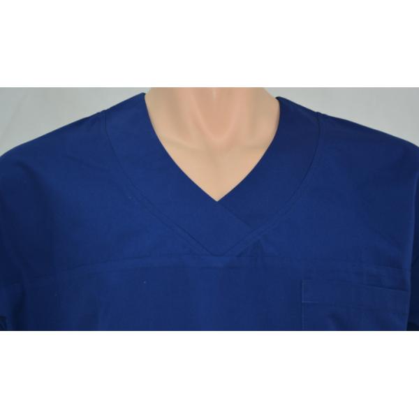 Fashion Navy Short Sleeve Mens Fitted Scrubs , Safety Workwear Clothing Anti Pilling