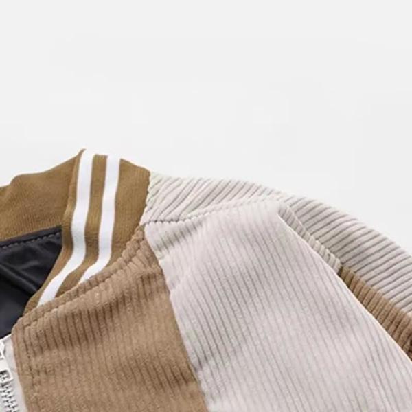 Patchwork Varsity Corduroy Letterman Jacket S Vintage Casual Baseball Jacket