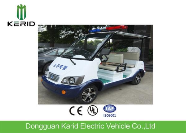 Classic 4 Seater Electric Sightseeing Car With Top Alarm Lamp For Security Patrol