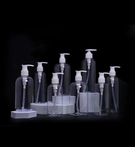 Cosmetic Plastic Lotion Pump Bottle For Shampoo 100ml 250ml 500ml Transparent