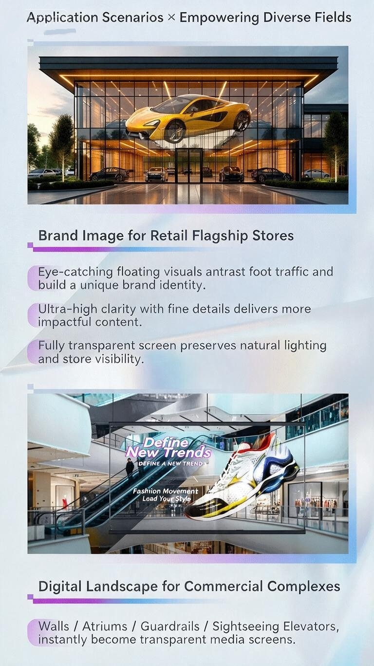 2mm 4mm Holographic Transparent Screen Achieving Naked Eye 3D Levitation Images