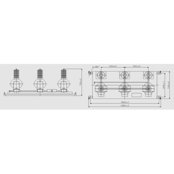Three Phase CT PT Transformer Combined Dry Type Current Transformer 35kV