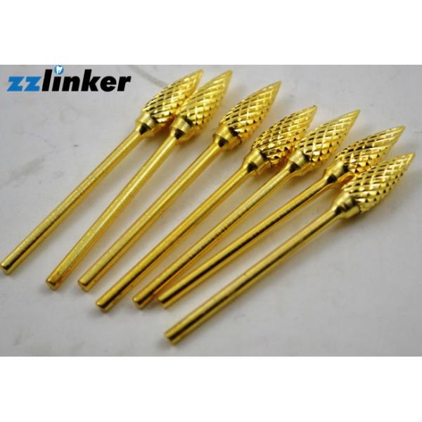 Dental Micromotor Golden Tungsten Carbide Drills Hardened Stainless Steel Material