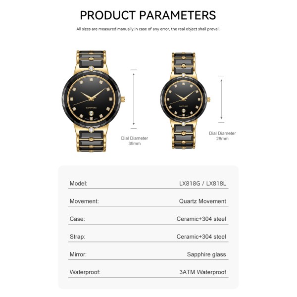 Aethelgard Ceramic Quartz Couple Watches