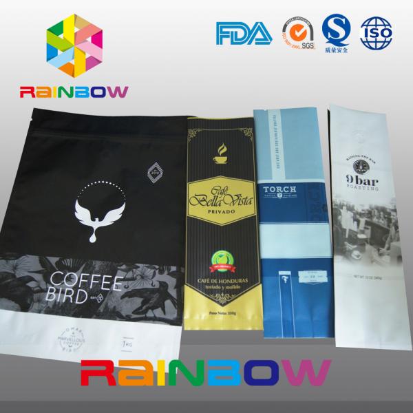 Tipo ereto preto sacos de empacotamento de Matt do malote da folha do feijão de café com gramar a válvula