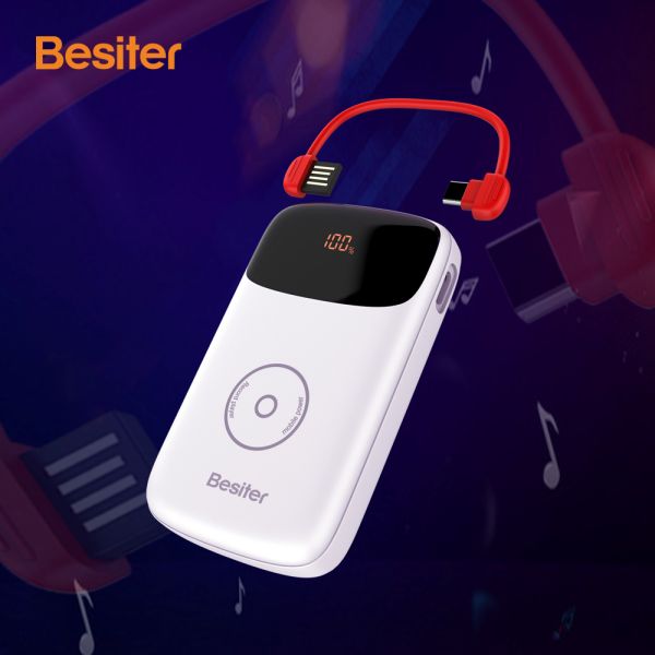 Abs Mini Portable Power Bank Charger Li Polymer Battery 10000mah With Digital Display