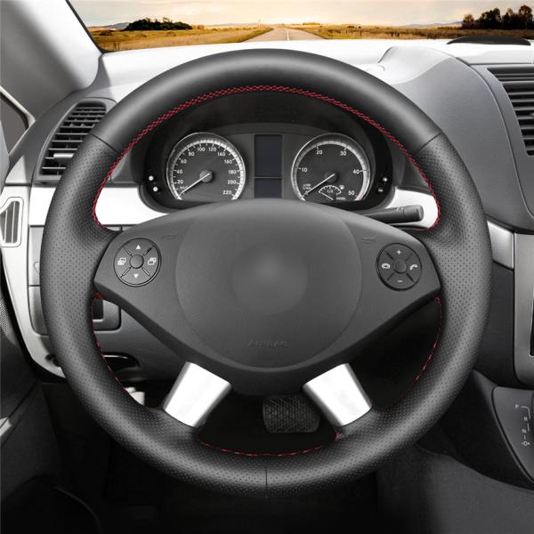 Hand Sewing Genuine Leather Steering Wheel Cover for Mercedes-Benz W639 Viano Vito Valente