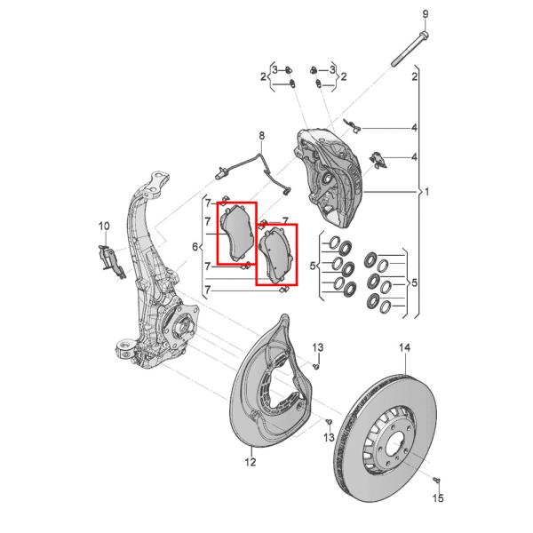 For Bentley Bentayga Front & Rear Brake Pads Sensors Kit OEM 4M0698151AK 4M0698151AE 4M0698451C 4M0698451T