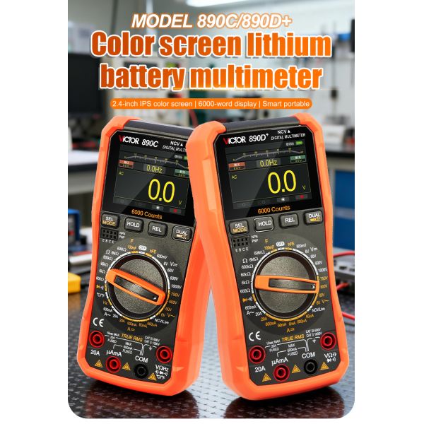 VICTOR 890D+ Digital Multimeter with TFT screen 6000 counts display