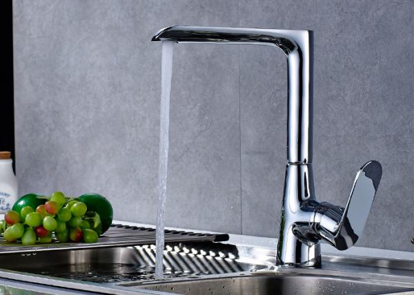 Professional Single Hole Kitchen Faucet , Brushed Brass Kitchen Faucet ROVATE 6602