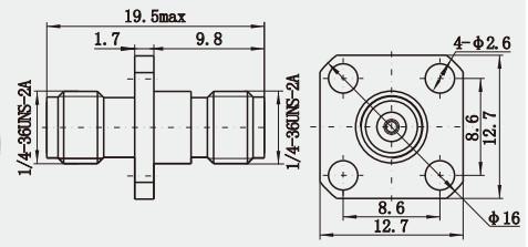 Fêmea para Fêmea de aço inoxidável entre a série de adaptador RF K ((2.92mm)