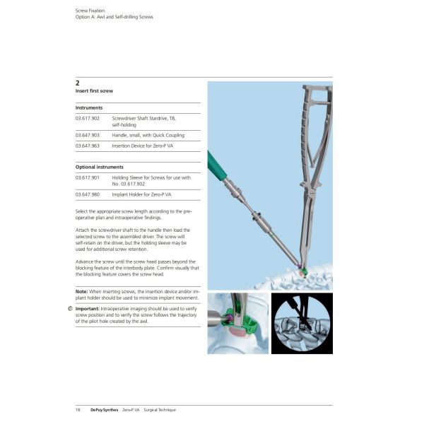 Sterilization 2 Screws Zero Profile Cage Anterior Cervical Cage Stand Alone CE Spinal Surgery