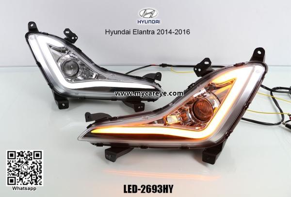 Hyundai Elantra 2014-2016 LED DRL day time running lights driving daylight